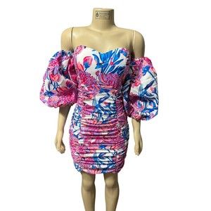 Muy Muy Fancy Collection Off The Shoulder Sliming/butt lifting Sqrunch Dress M